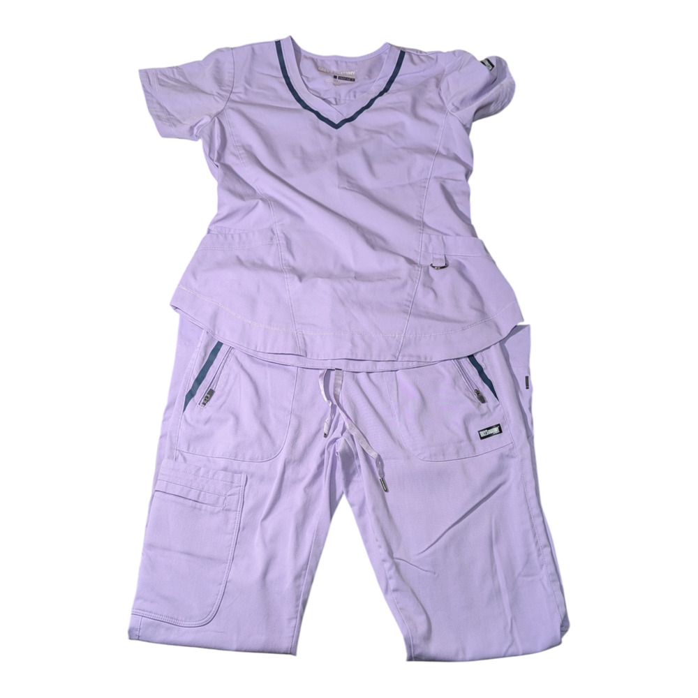 Greys Anatomy Scrub Outfit - Lilac/Lavender Purple Color-Size Small -Womens EUC